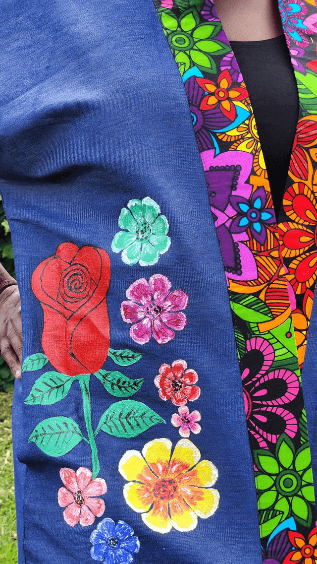 Denim Hand-painted Kimono