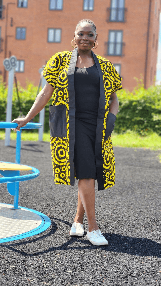 Yellow Ankara Kimono