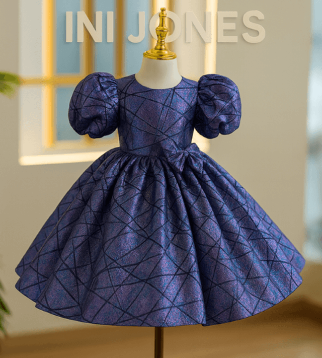 Purple Damask Princess Girl Birthday Party Dress